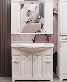 Stella Polare Мебель для ванной Кармела 100 люкс белое серебро – фотография-1